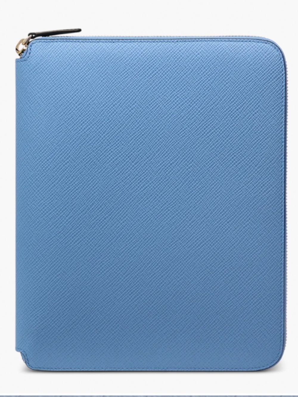SMYTHSON Panama A5 Zip Portfolio Organizer | Nile Blue Crossgrain Leather